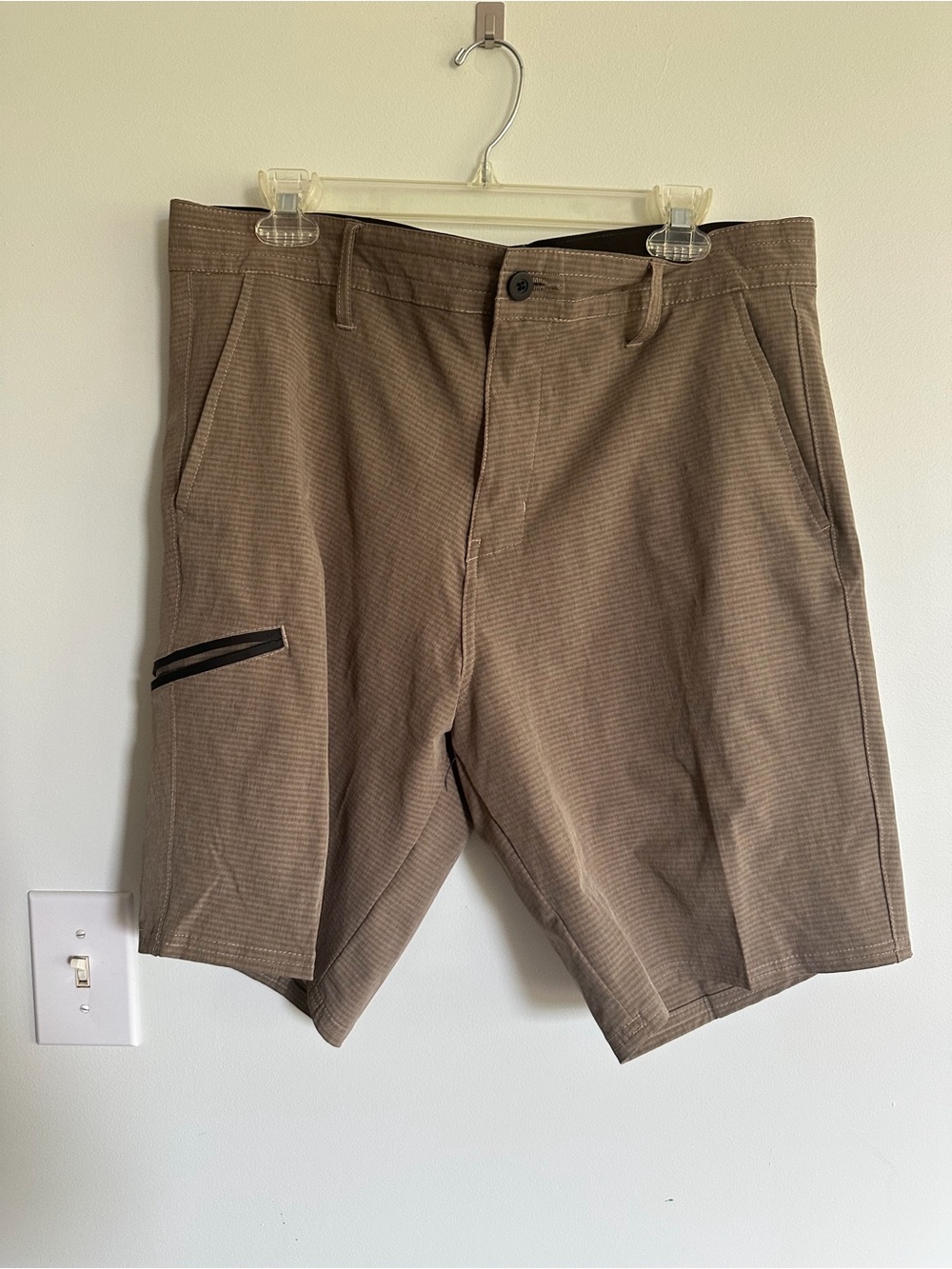 Burnside Men's Brown Performance Shorts Casual Everyday Neutral Comfy